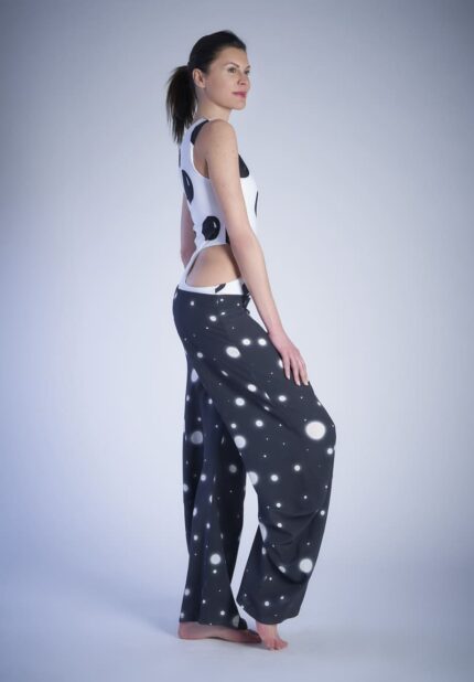 Pantalone in crepe di seta con stampa