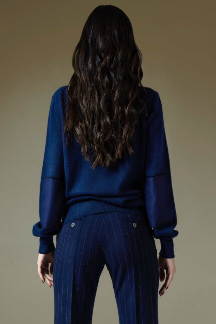 Maglione calato color navy